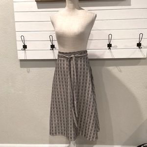 One More Thyme Plaid Print Midi Skirt